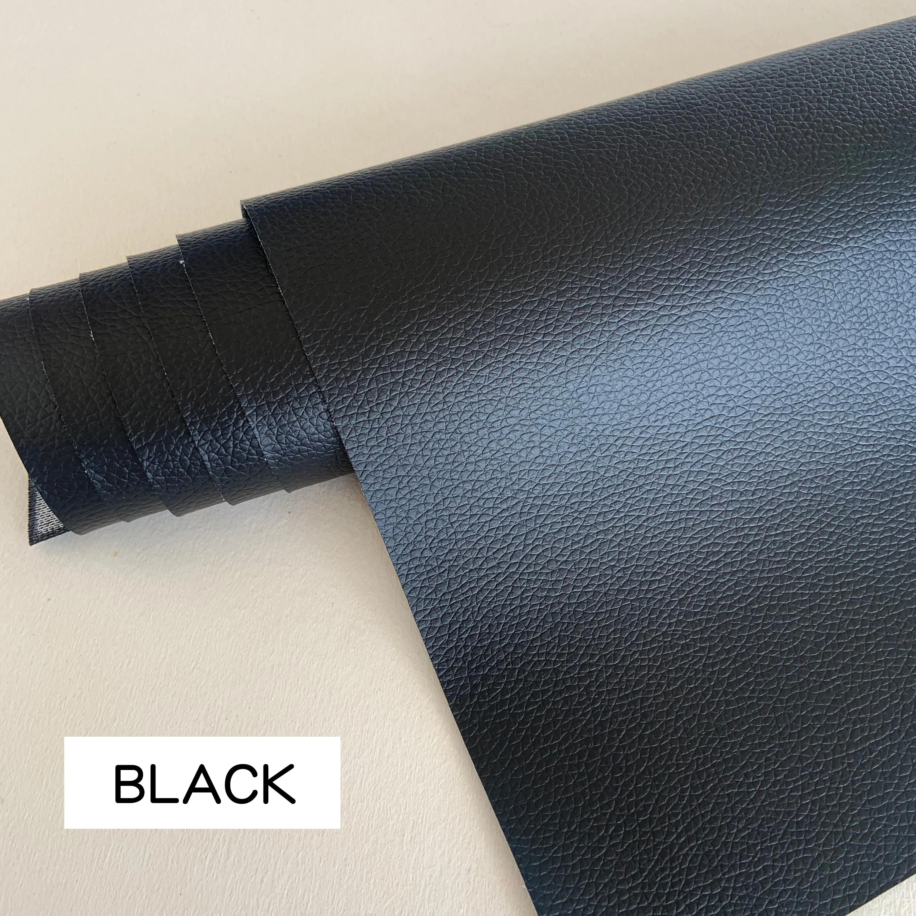 Eco-Friendly Waterproof Self-Adhesive PVC Leather Lychee Printed Faux Leather Rolls for Sofa Chairs