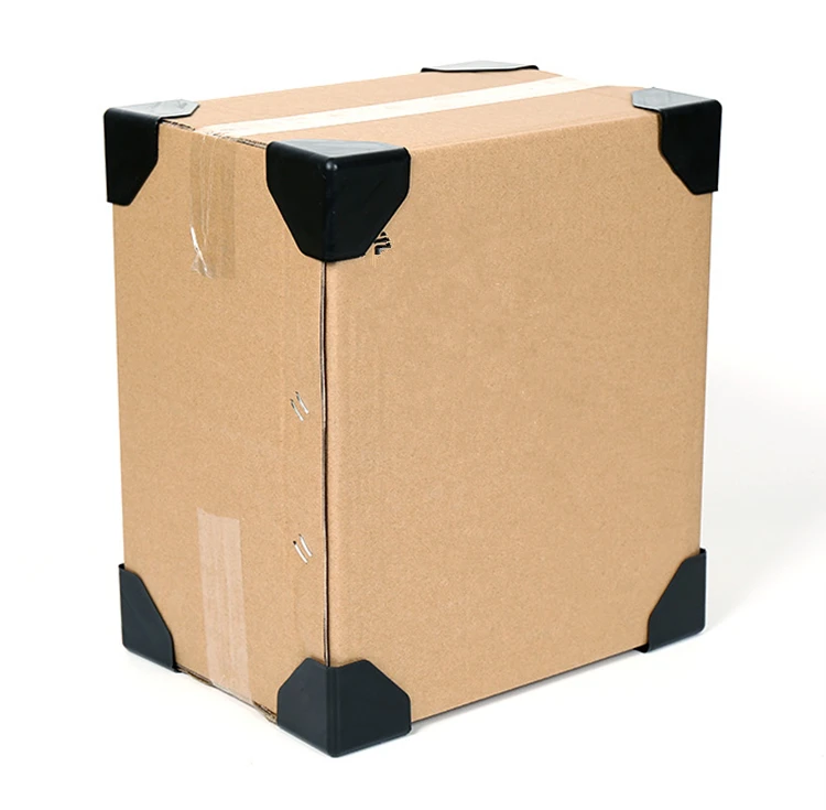 60mm Anti-collision Cardboard Box Plastic Corner Protection Furniture Packaging Box Three Sided Plastic Protective Corner Black