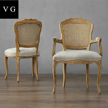 Wholesale French country furniture Restaurant Bar Antique vine wedding wooden dining chairs