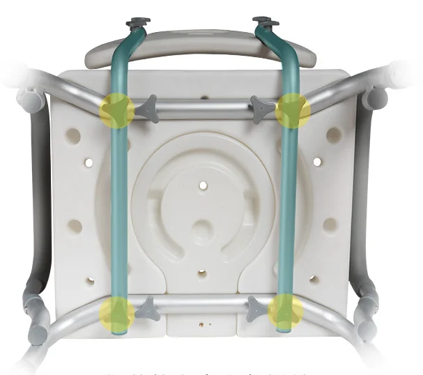 Регулируемый по высоте стул для душа с спинкой для пожилых людей и инвалидов