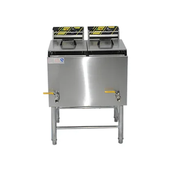 Commerical Kitchen Equipment Vertical Chicken Machine Stainless Steel Electric Double Tank Electric Chips Deep Fryer