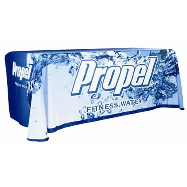 All Size Trade Show Printed logo Polyester Table Cover Table Cloths Custom Desk Covers Desk Cloth for Exhibition