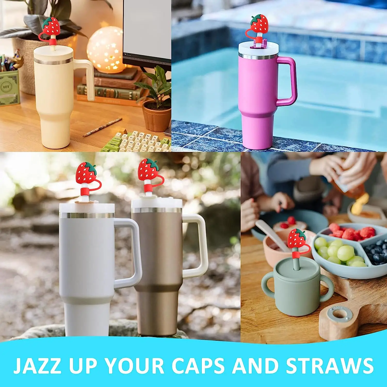 4 PCS Bear Straw Covers, 0.4Inch/10mm Stanley Straw Cover, Reusable Stanley  Straw Covers Cap, Stanley Cup Straw Topper Protector, Stanley Tumbler