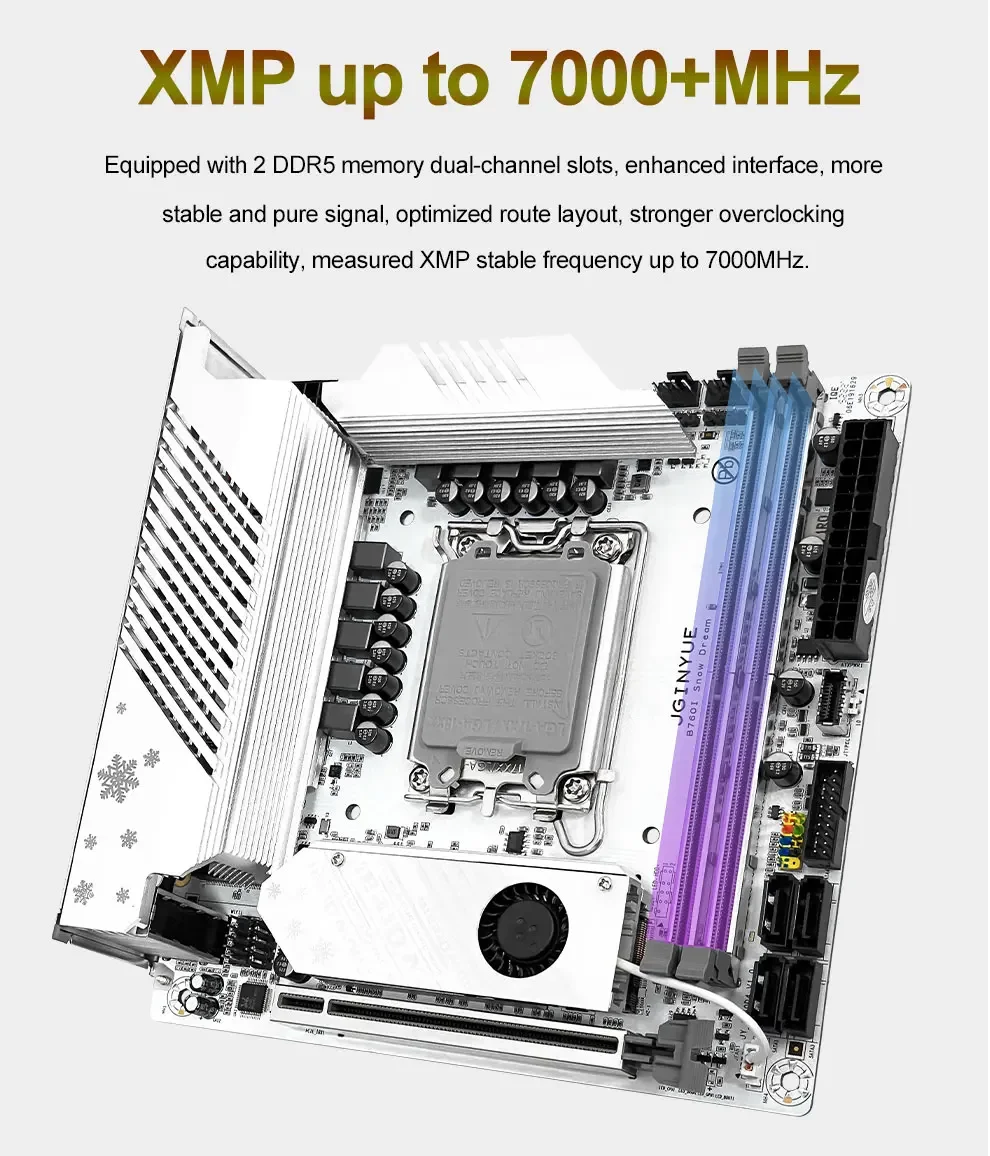B760i  Dream マザーボード 全身ホワイトな中華Mini-ITXマザーボード「B760i Snow Dream」のDDR5版