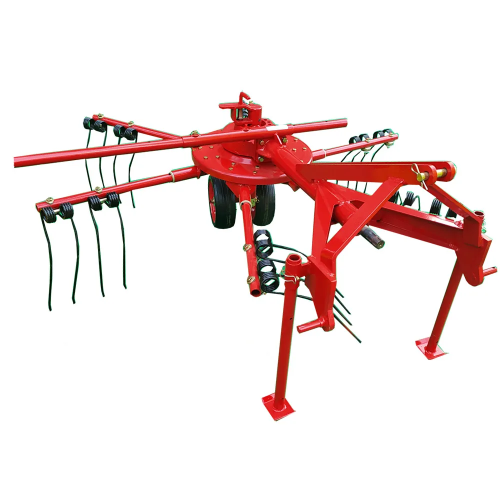Tractor with Rake Rotary Hay Rake Tedder 3 Point Suspension Driven Hay Rake