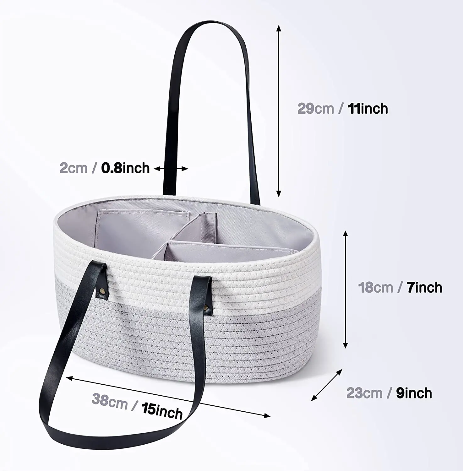 portable rope Diaper Caddy Organizer basket junian home arts