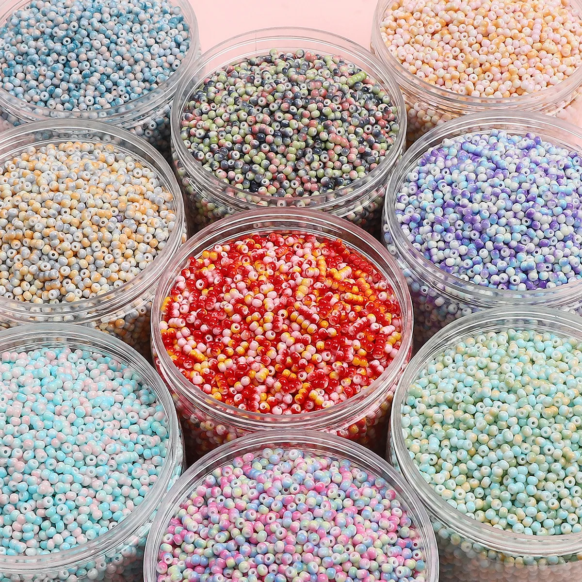 High Quality Multi Colors Diy Handmade Material Bicolor Bracelet Necklaces  3mm Crystal Glass Seed Beads for Jewelry Making