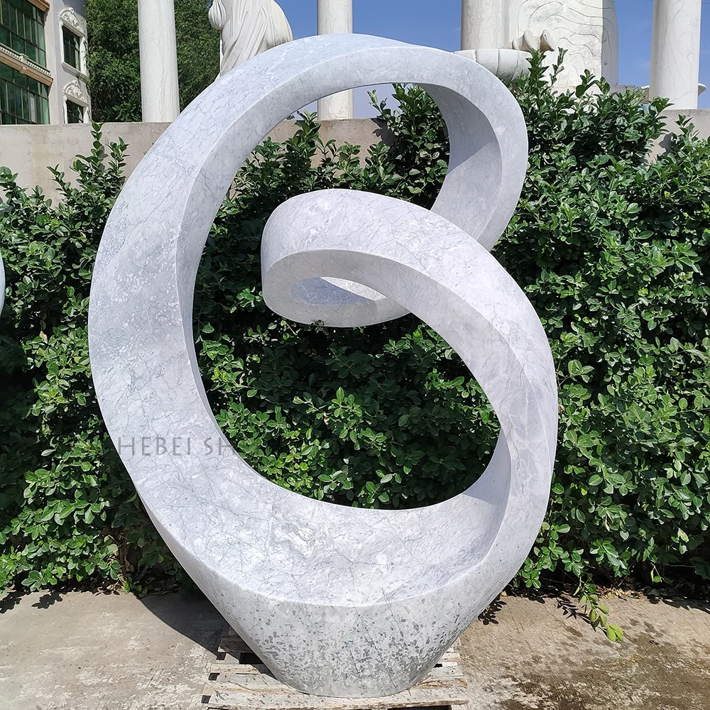 Outdoor Garden Decor Statue Carrara Hand Carving Abstract Art Sculpture for Sale