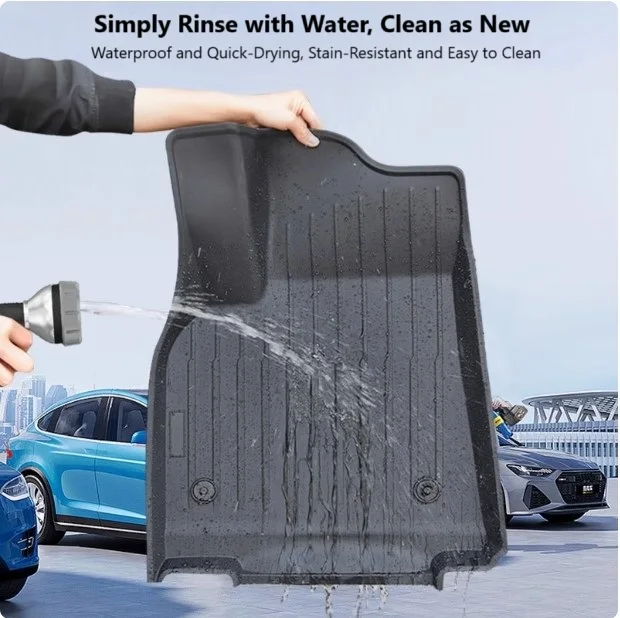 All Weather Waterproof Non-Slip Car Floor Liner 3PCS TPE Car Mat Non-Toxic and Fragrance-Free for Tesla Model Y