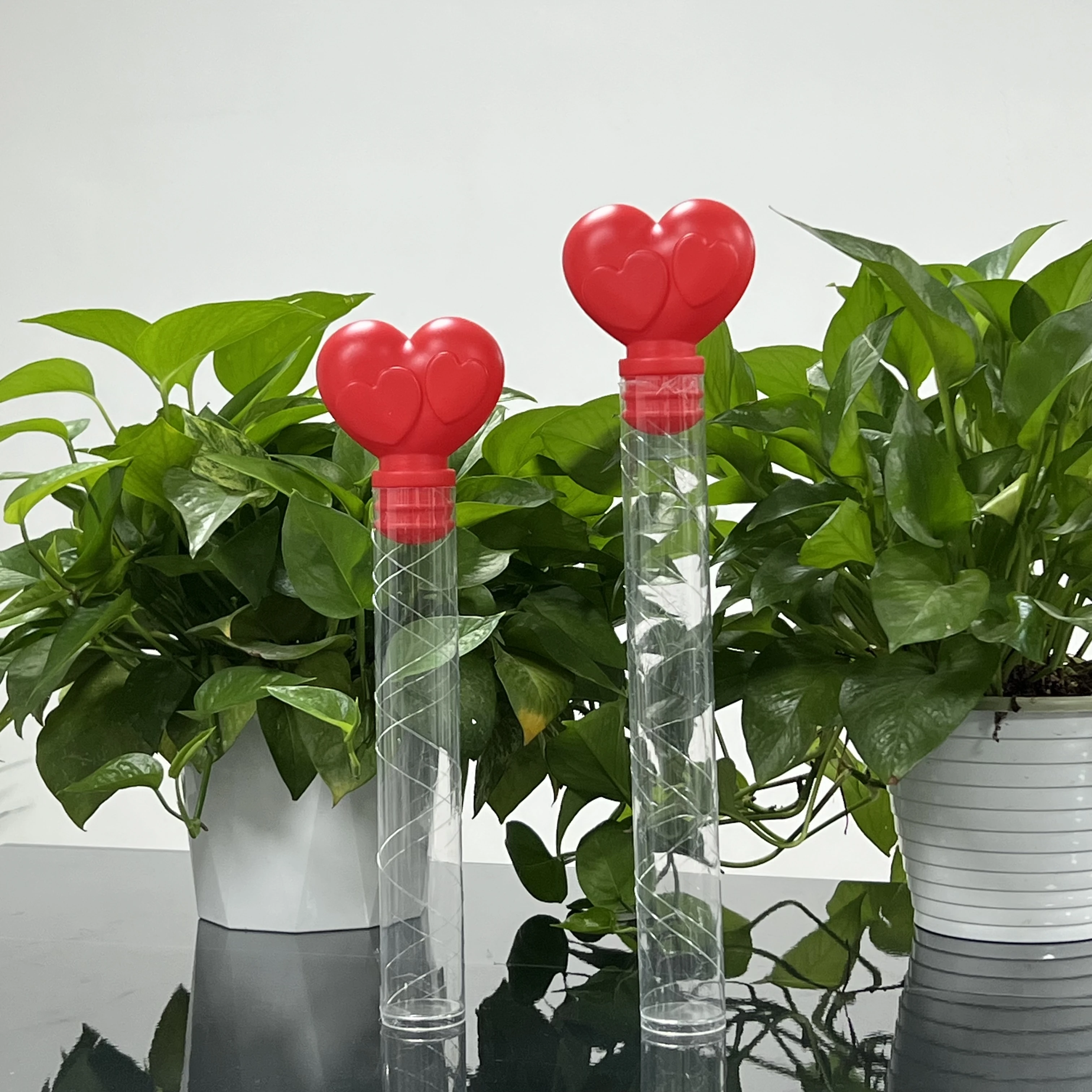 Valentinas Holiday Empty Clear Heart Shape Plastic Candy Cane Heart