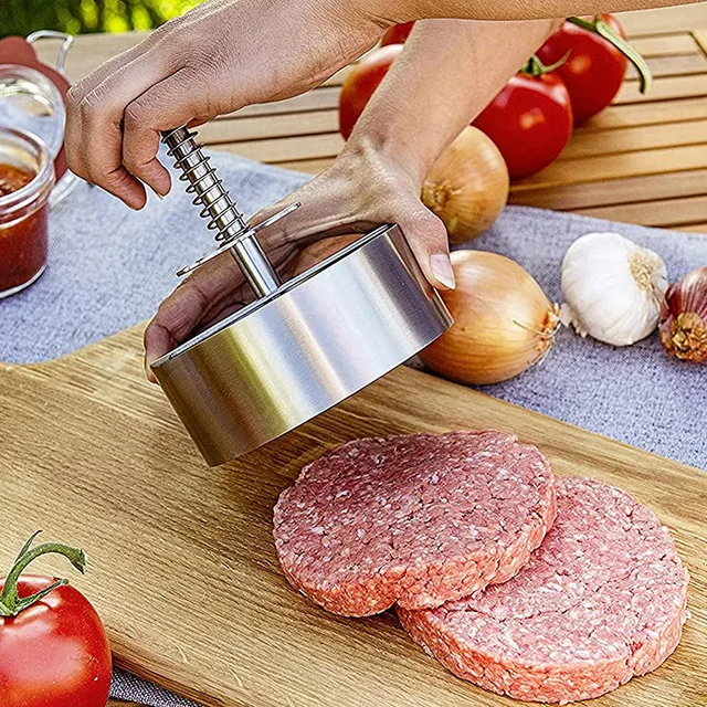 Hot Selling BBQ Kitchen Stainless Steel Adjustable Hamburger Patty Maker Cooking Mould Meat Smash Burger Press Machine