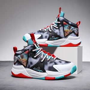 Custom Logo Kids Soft Bottom Eva Mesh Breathable Buckle Toddler Basketball Style Shoes Kids