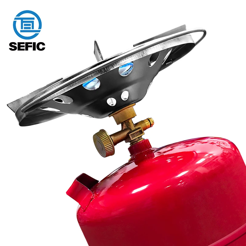 Customized Colored Logo Print Single Burner Lpg Gas Stove for 3kg Cylinder Portable for Camping