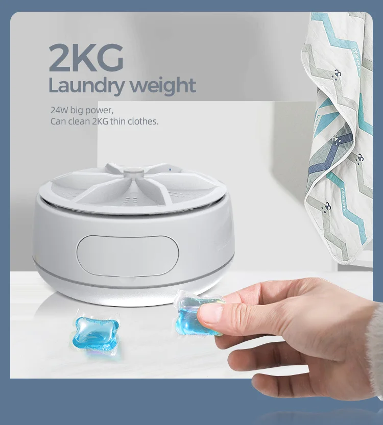 Home Travel Laundry Baby Clothes Small Ultrasonic Turbine Washer