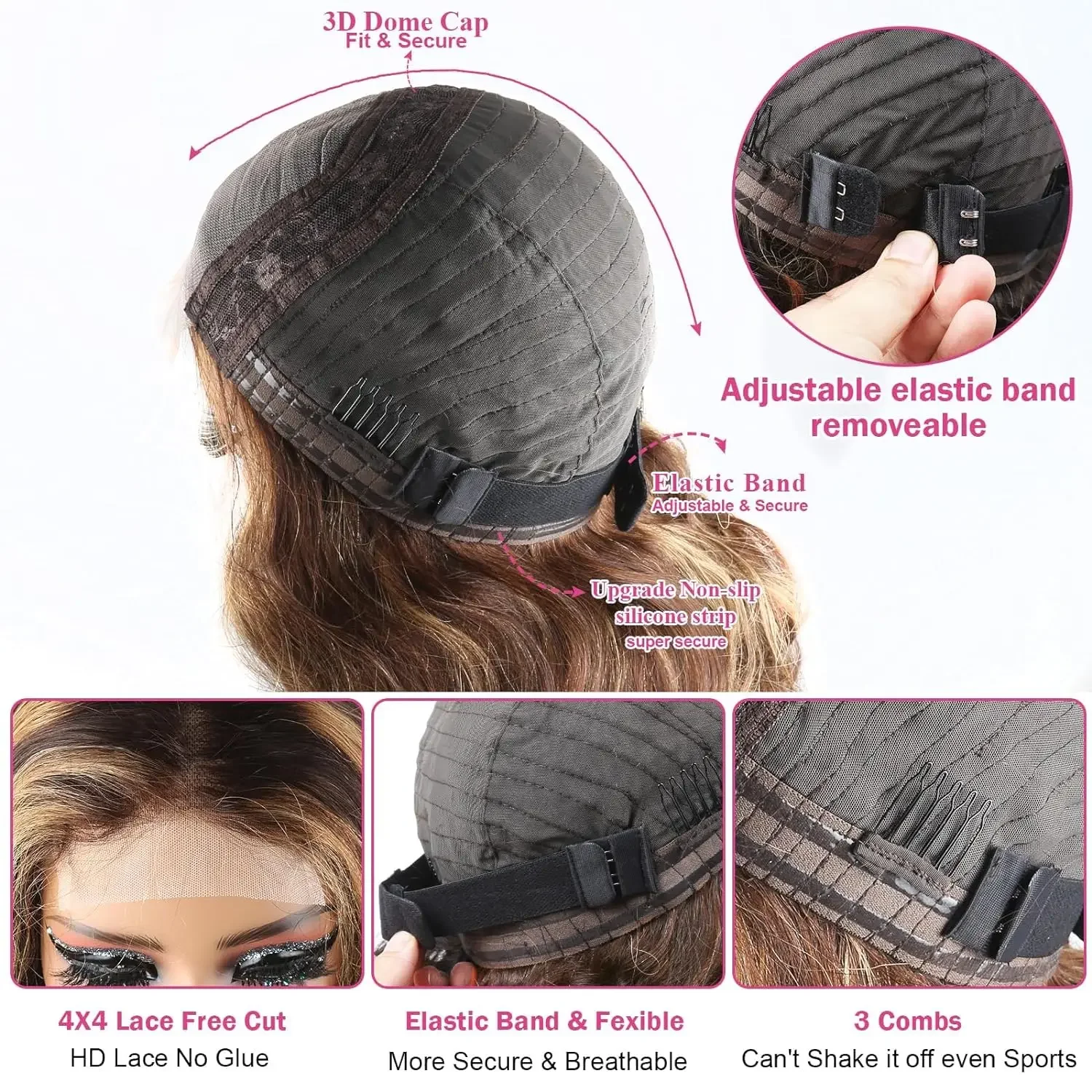 Body wave mensenhaar lace closure pruik glueless voorgeknipt_voghion.com