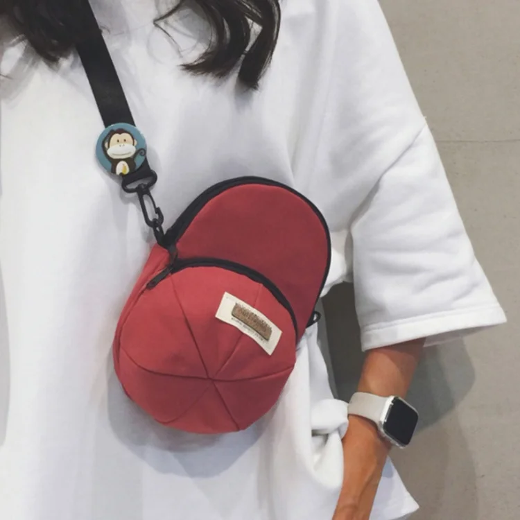 Canvas Mini Wholesale Unisex Trendy Hat Style Crossbody Bag Versatile Men Women Single Shoulder Bag Portable Phone Pouch