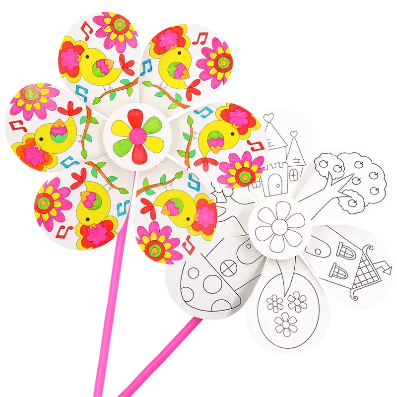 Творческий Рисунок и живопись для девочек Раскрашивание игрушки «сделай сам» ветряная мельница граффити