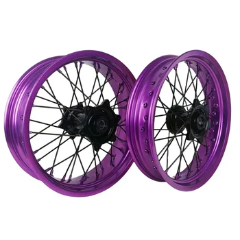 Customized Logo/Color Fit KTM Supermotard Wheels rim 17" 36 Spokes Motorcycle Alloy rim Anodizing Supermoto Wheels set