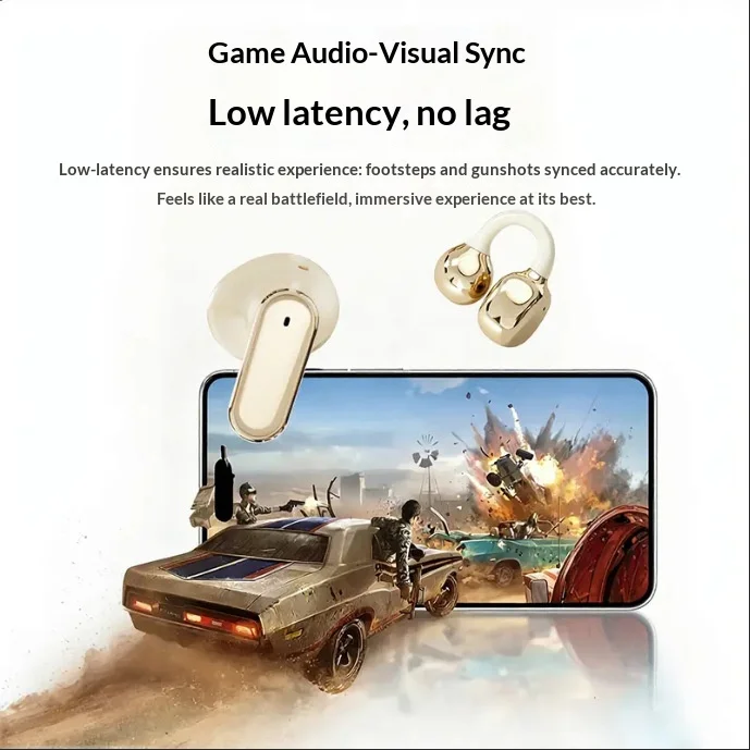 2026 New Long Standby Ear Clip Type Gaming Call Sleep Wireless for 6.0 Headset Active Noise Cancellation (ANC) AI Voice 3 Pairs