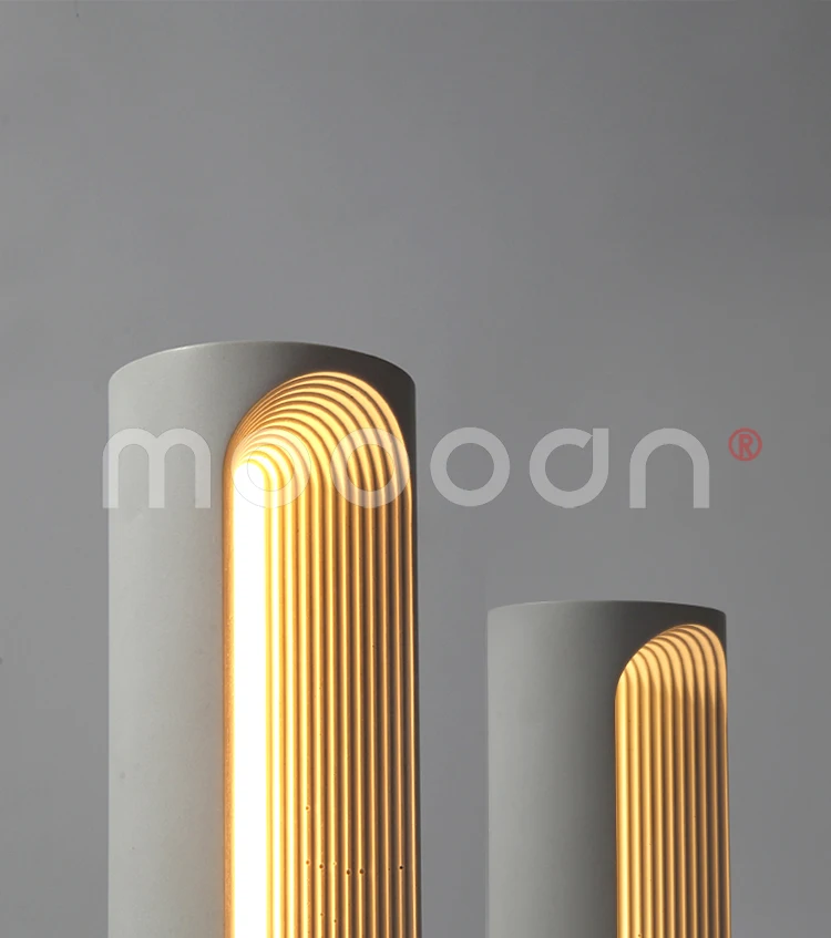 Modern cylinder shade led industrial cement night light concrete table lamp for bedroom