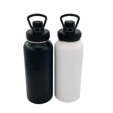 32 oz Stainless Steel Insulated Water Bottle with Lid Wide Mouth Thermal Flask Sports Design Hot Sale 1000ml Capacity