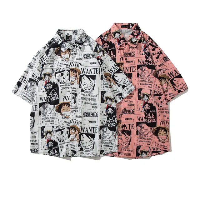 2023 Men's Short Sleeve 3D Printed Casual Shirt Japanese one piece Beach Hip Hop Fashion Harajuku Shirt Mens Summer shirts