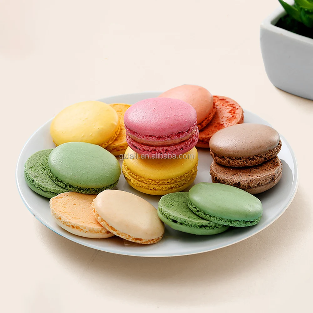 Factory Healthy Macron Sandwich Biscuits Crispy Baked Cookies Multiple Flavours-Chocolate Yogurt Egg Sweet Taste Packaged Boxes
