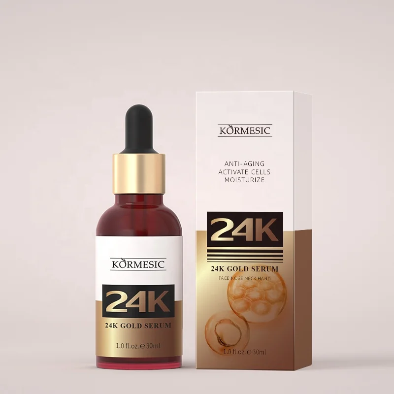 KORMESIC Appearance Hydrate Brightening Whitening OEM Snail Hyaluronic Acid 24K Gold Face Skin Care Serum