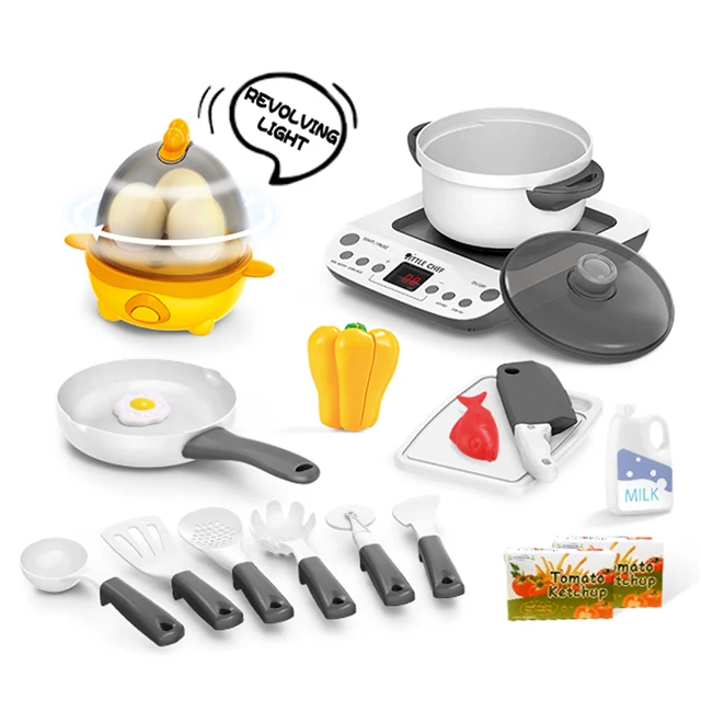 DIY образовательные забавные мини игровой домик 43 шт. заварной чайник и кастрюли с музыкальным звуком легким прикосновением кухонный набор для