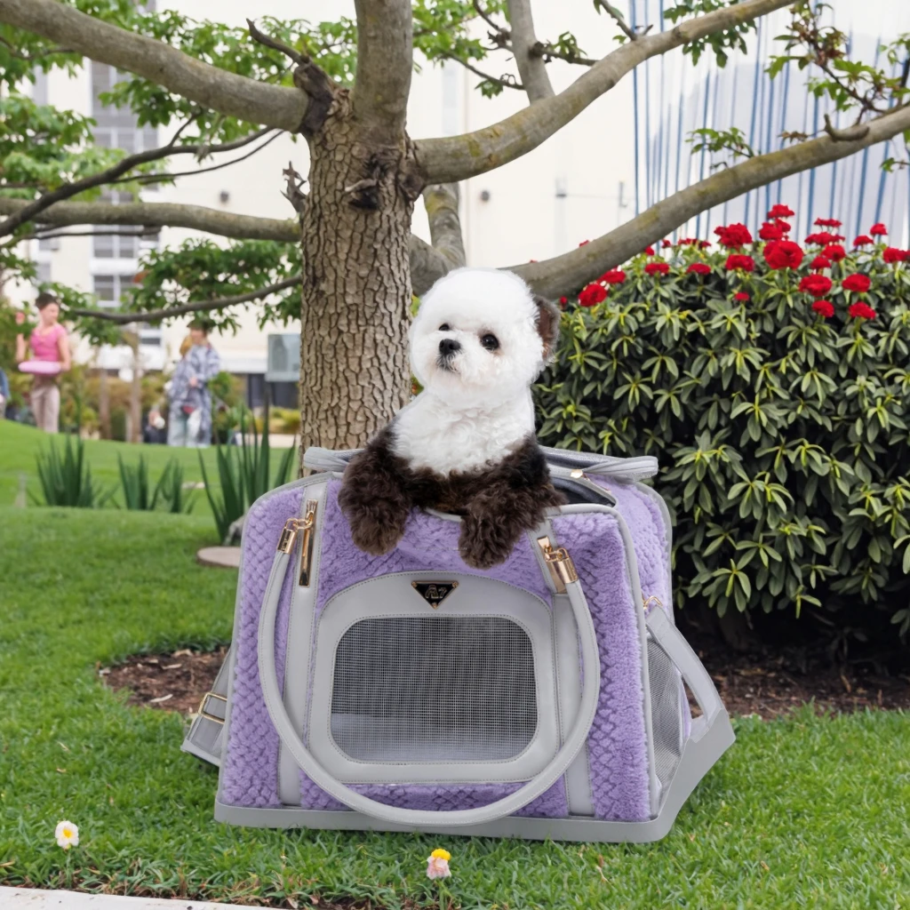 透气豪华宠物提篮聚酯小狗猫提篮带口袋休闲户外探险库存