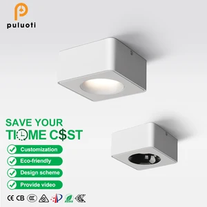 Modern 10W H55mm Spot Lights Aluminum LED Ceiling Light White Square Surface Mounted 1-Head 3000K 3500K 4000K 220V Led Spotlight