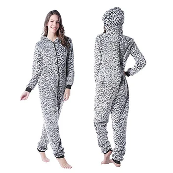 Winter Cos Women's Plush Warm Hooded Onesie Character Flannel Jumpsuit Adult Onesie Pajamas