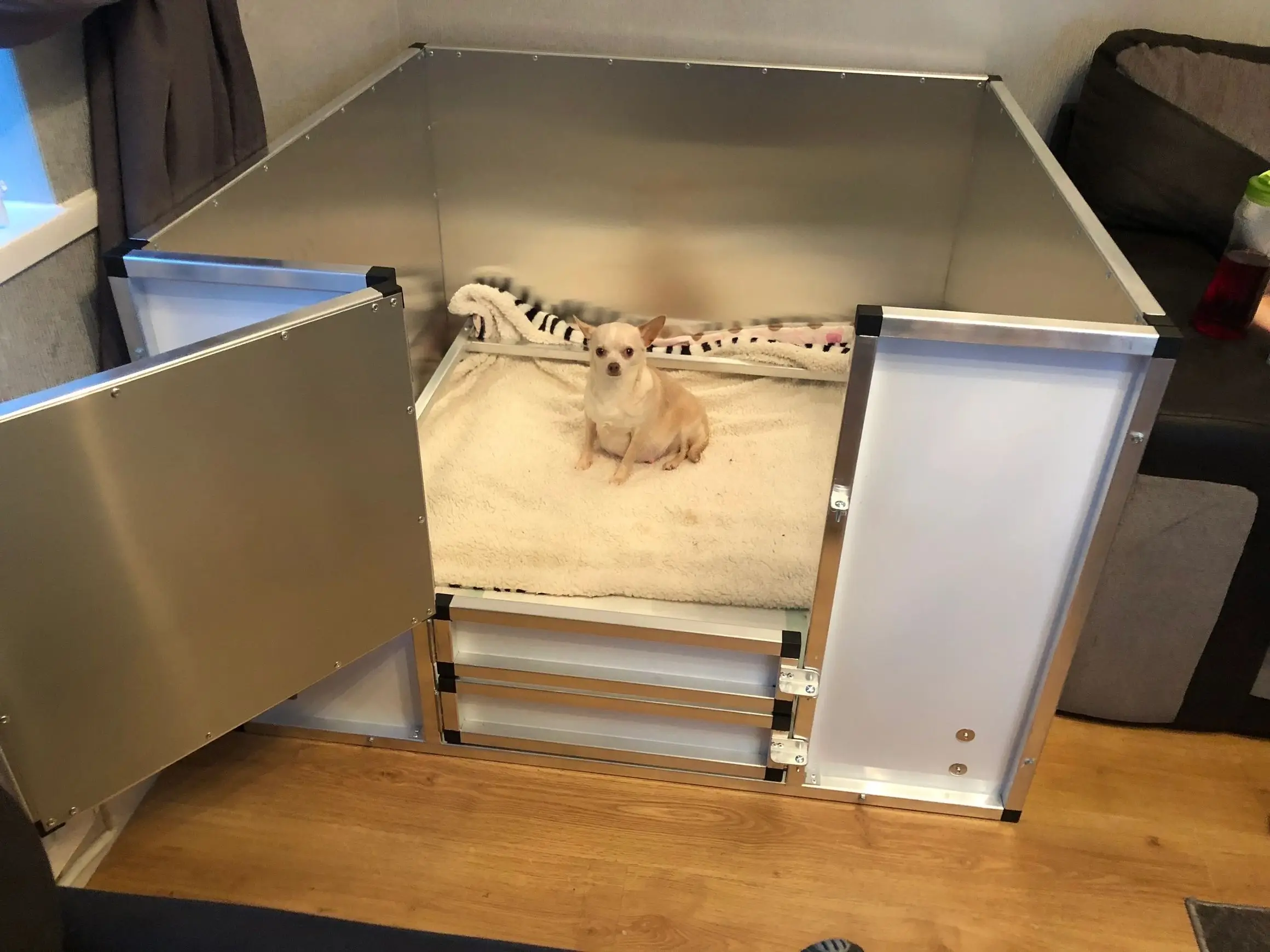 40" X 40" X 24" Customizable Size Whelping Box Dog Large Aluminum Dog Elevated Whelping Box