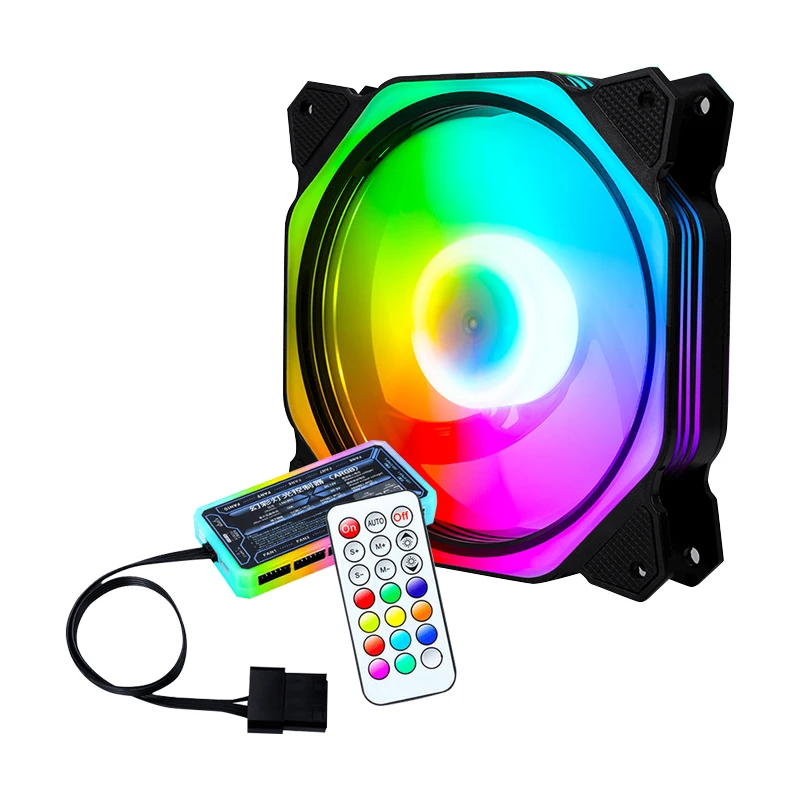 PC Fan Rainbow Ceiling 1200Rpm 120mm Cooling Rig Wentylator Chlodzacy Rgb Fan for Gaming Computer Cooling Rozpraszanie Ciepla