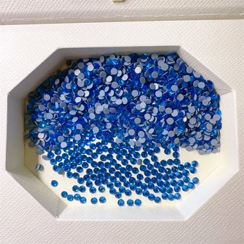 Wholesale 1440pcs Capri Blue Highest Quality 2088 16 cut facets Flat Back Crystal Hot Fix Rhinestones For Wedding Dresses