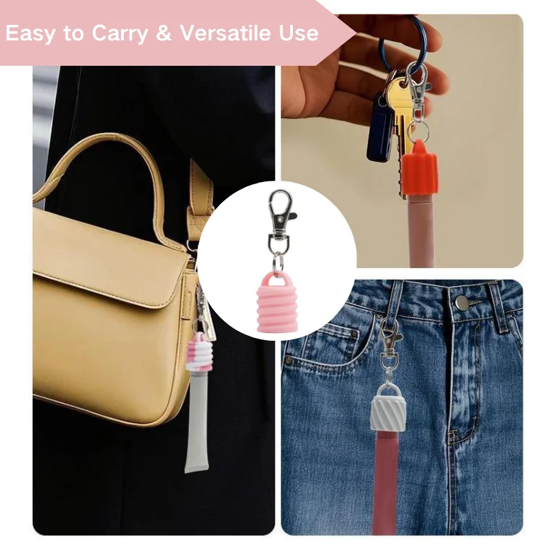 CRASPIRE Anti-Lost Lanyard Set - 36 PCS 3 Size Silicone Rings For Keys, Pens, Small Items