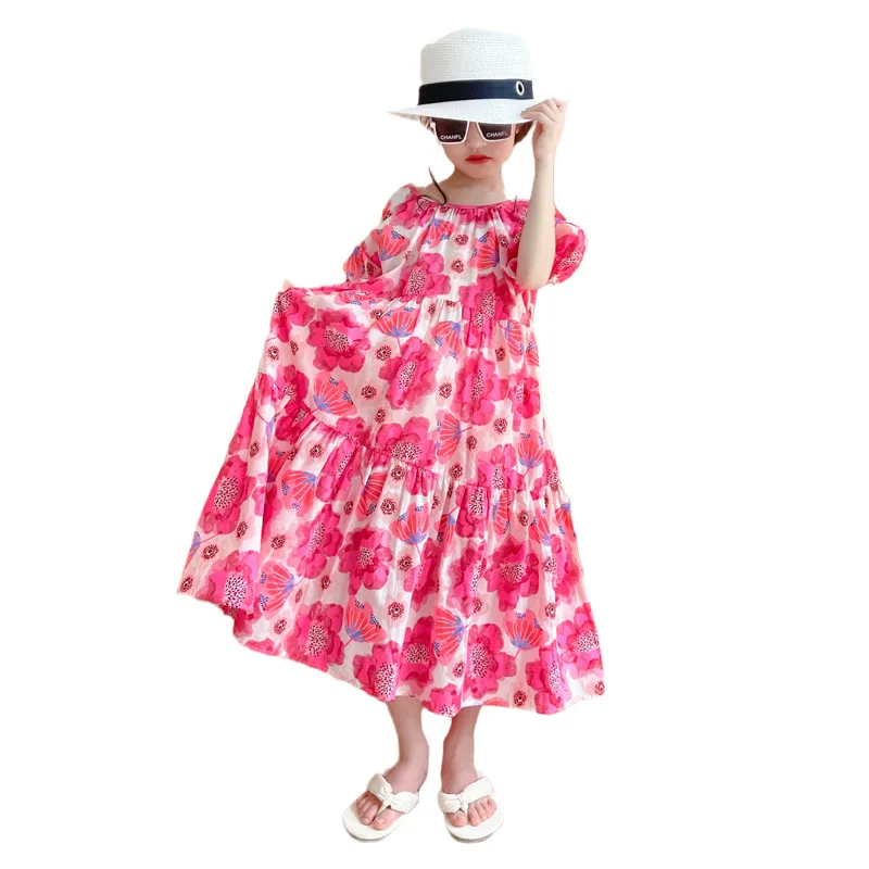 Vestito Bambina Darringls Stampa Floreale - Abito Elegante Tutu Lungo Per Feste 0-8 Anni - Foto 7