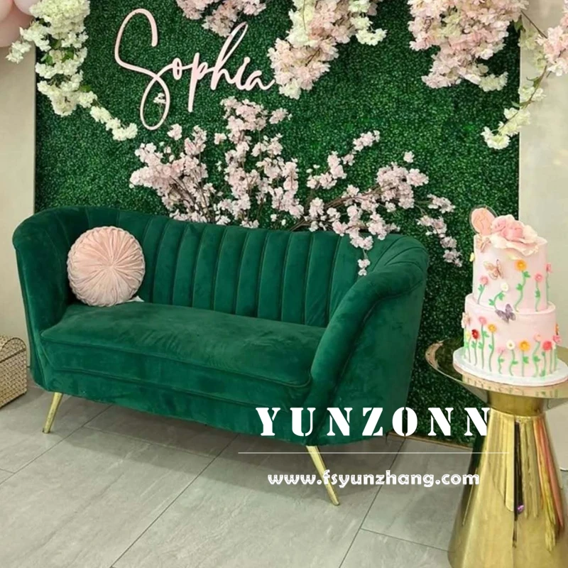 European Royal Wedding Velvet Lounge Chair and Love Seat for Hotel Sofa Events