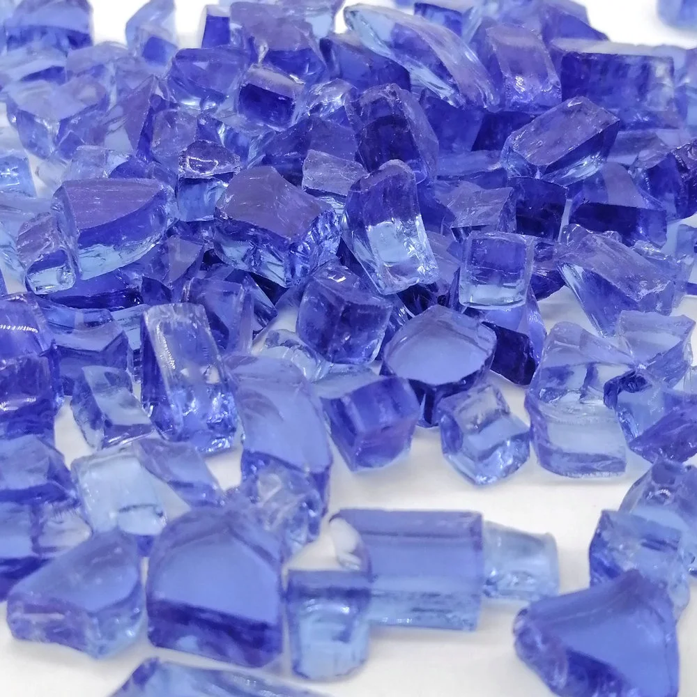 Оптовая продажа, 6 мм, кобальтовые синие чипы из закаленного стекла для огня 1/4 дюйма, неотражающие стекла для измельченного огня