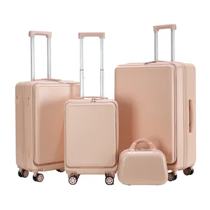 custom logo Front-opening Multi-functional 20-inch Neoprene Luggage Set Polyester Trolley case Travel Suitcase 28-inch Combination Lock