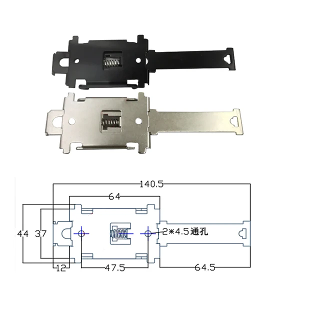 Steel Spring Loaded DIN Guided Rail Buckle - 35MM Relay Clip