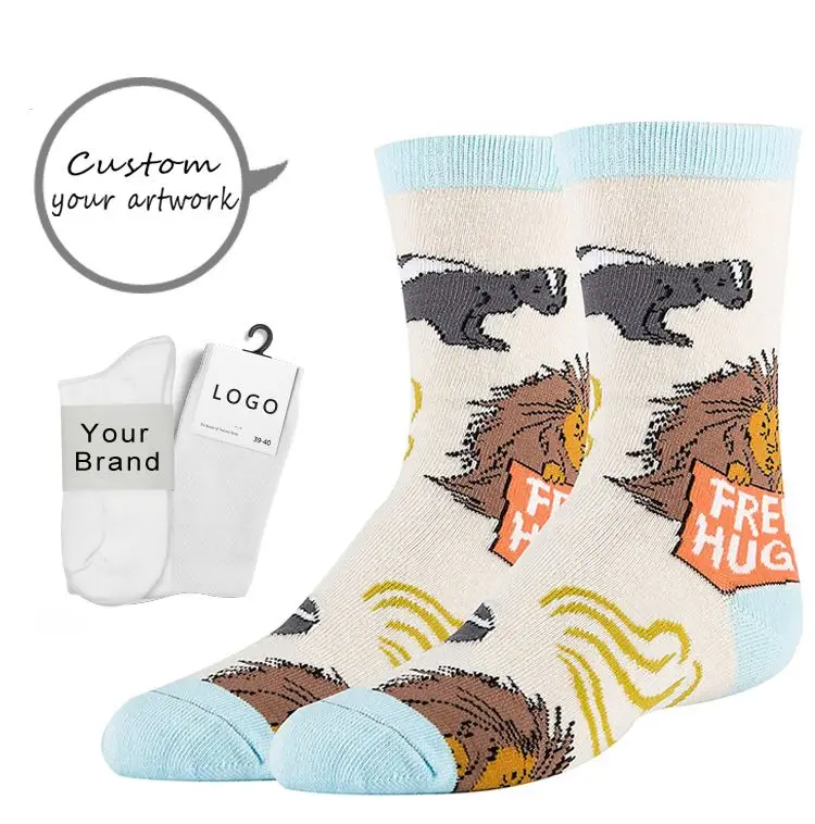 Невидимые зимние носки унисекс для мальчиков и девочек, высококачественные повседневные теплые Цветные Короткие носки для детей, дешевые счастливые носки с львиными животными