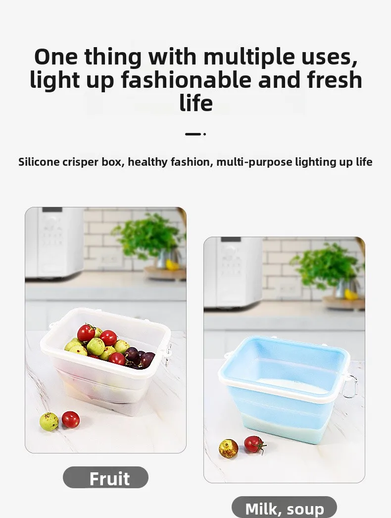 Silicone Fresh-Keeper Storage Box Microwave Heatable & Refrigerator Friendly Anti-Odor Kitchen Food Preservation Container supplier