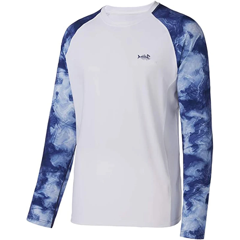 Customized sublimation UPF50+ shirt UV shirt sea fishing quick-drying breathable sunscreen round neck long-sleeved fishing shirt