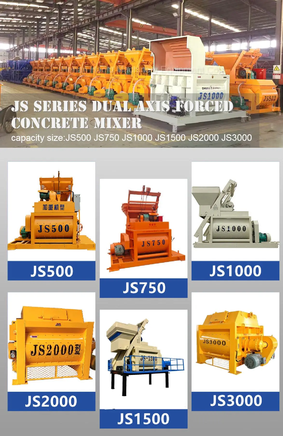 Js 500 Efficiency Energy High Saving Concrete Mixer/horizontal Dough ...