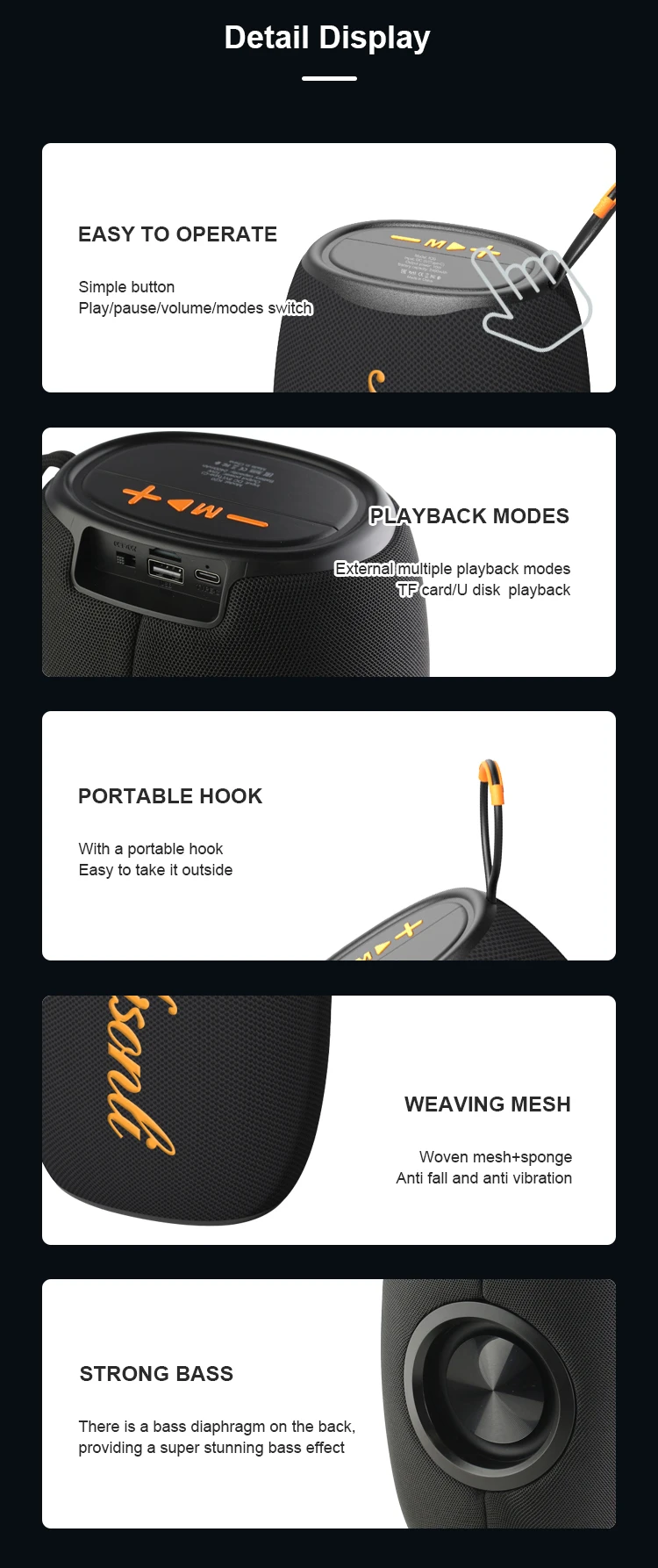 Kisonli K20 High Bass Blue Tooth Tws Small Dj Speaker