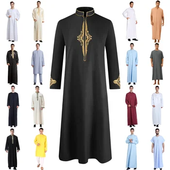 Men Islamic Clothing Embroidered Arabic Saudi Mens Abaya Bisht Wholesale Muslim Bachelor Speech Dress Bisht for Men