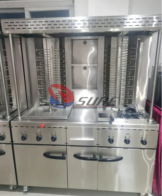 Gas 4-burner Commerical Automatic Rotating Used Chicken Kebab Doner Shawarma Grill Machine Price for Sale