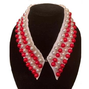 Vintage Delta Sorority Red Synthetic pearl collar choker necklace