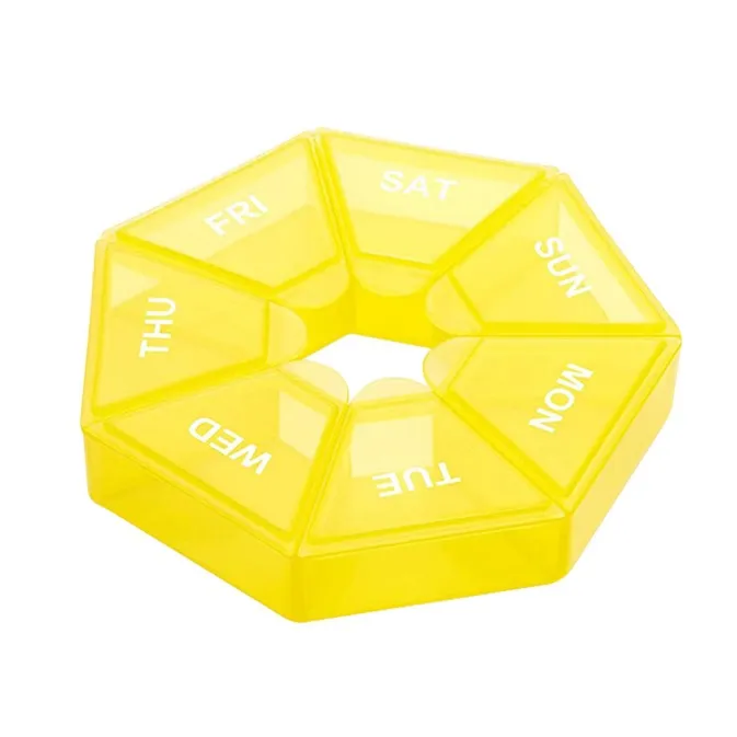 product 7 days pill box portable 7 grids plastic pill case moisture proof travel pill dispensing box with flip top cap-30